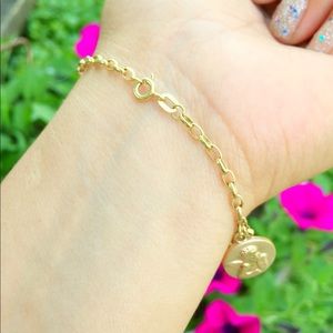 10k Real Yellow Gold Circle Link & a Angel charm